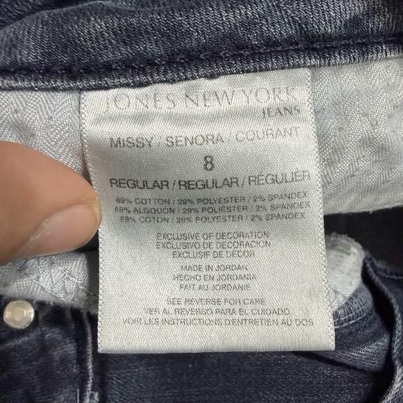 Jones New York Jeans Lexington Street Size 8 Black Stud Embellished Pockets - Picture 7 of 15